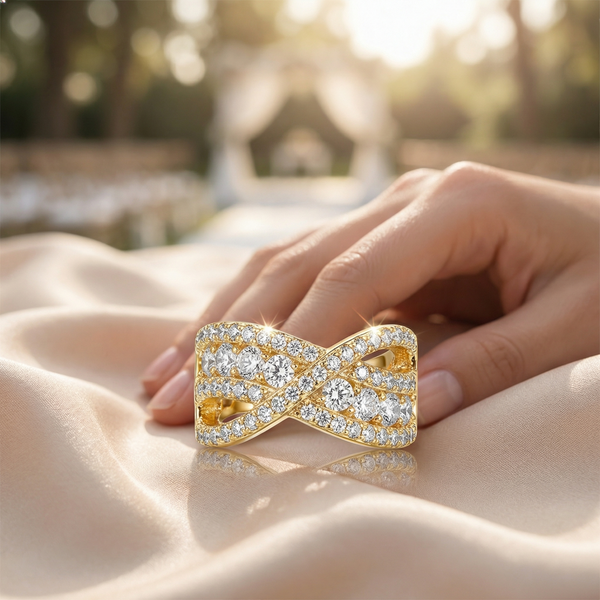 Luxe Infinity Spark Gold-Finish Ring